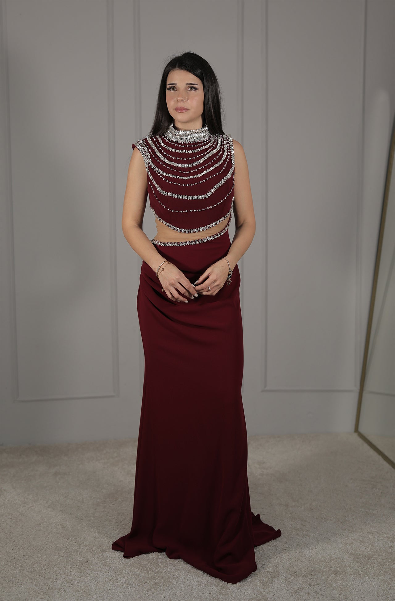 Azra Dress - Bordeaux