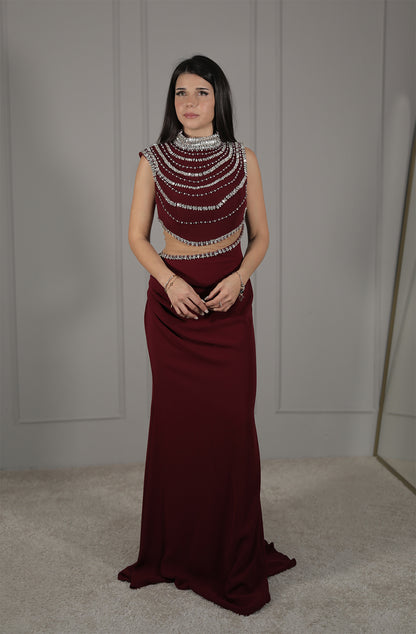 Azra Dress - Bordeaux