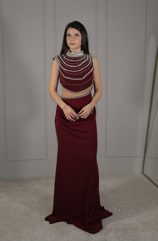 Azra Dress - Bordeaux