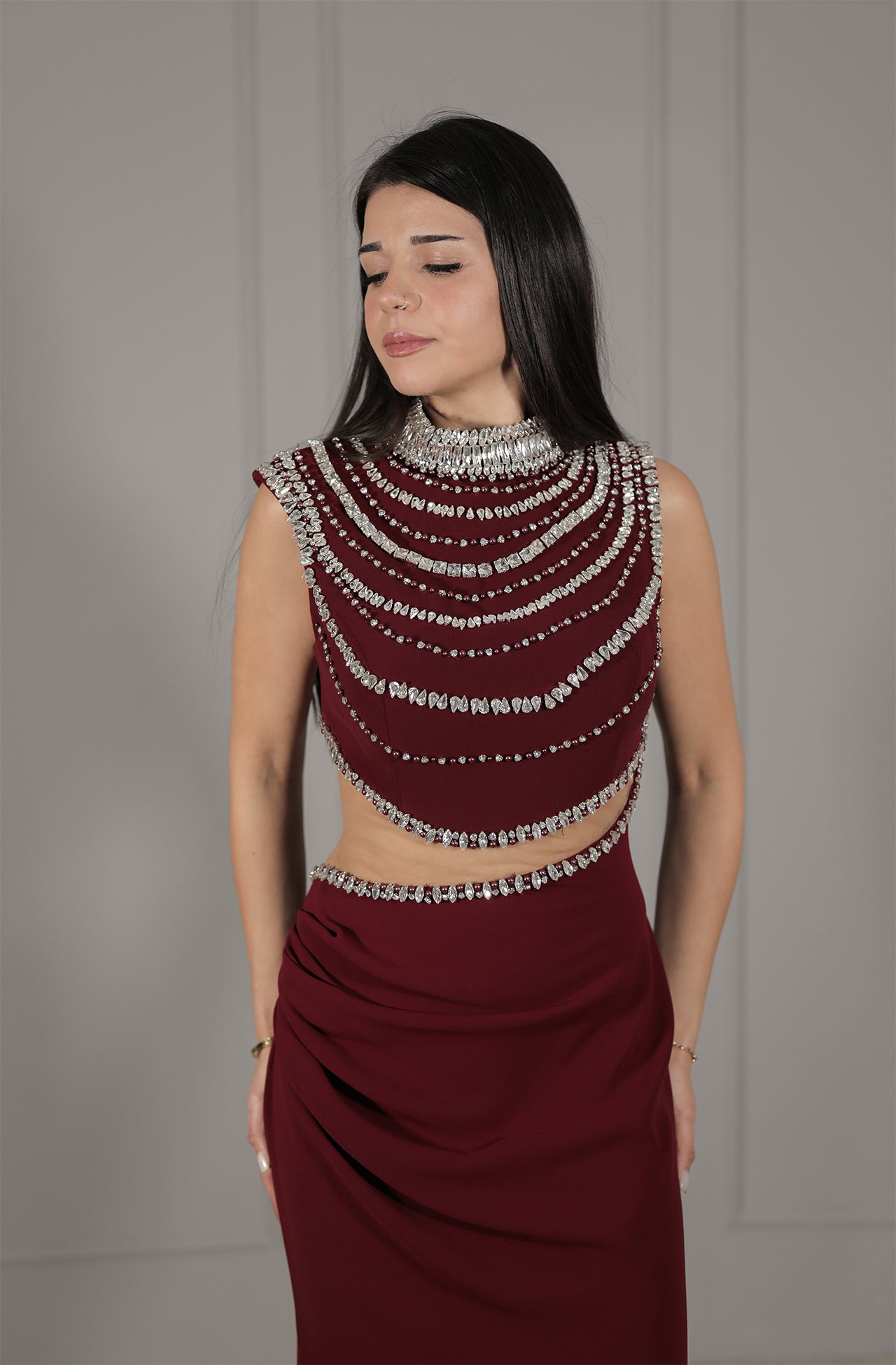 Azra Dress - Bordeaux