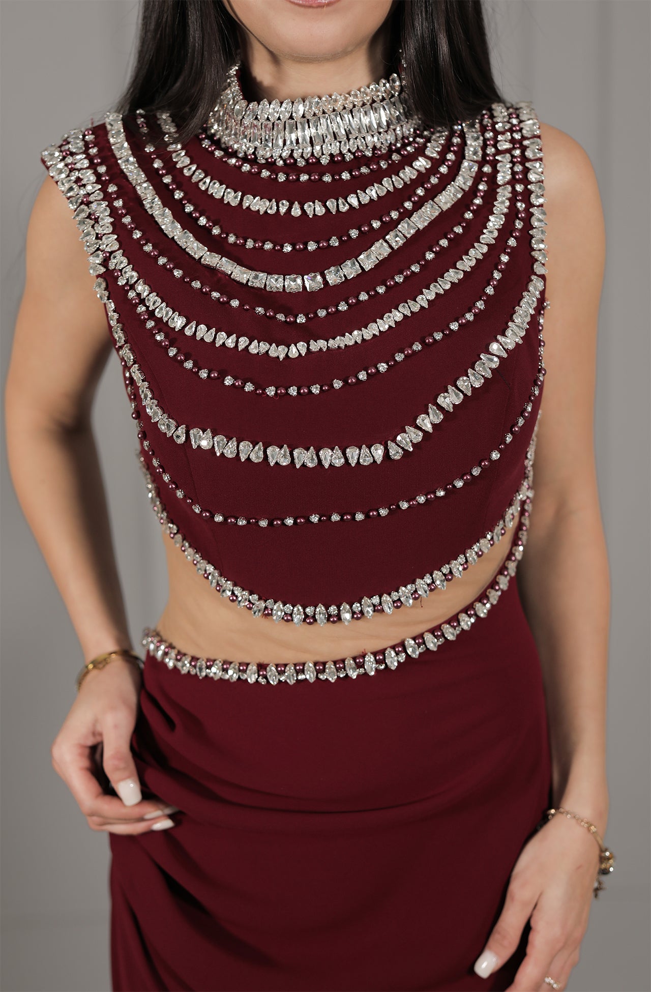 Azra Dress - Bordeaux