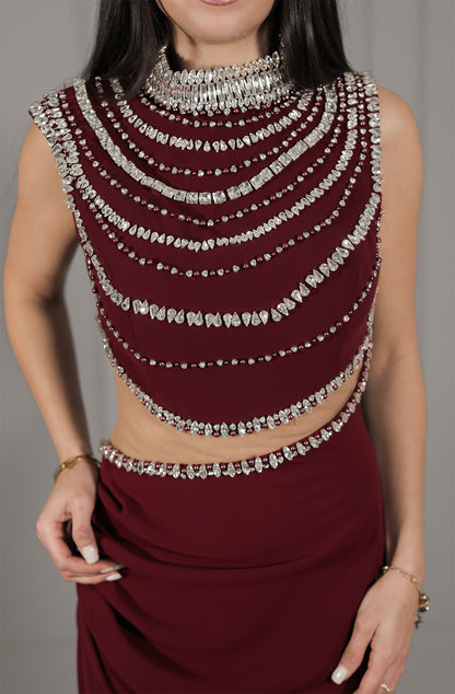 Azra Dress - Bordeaux