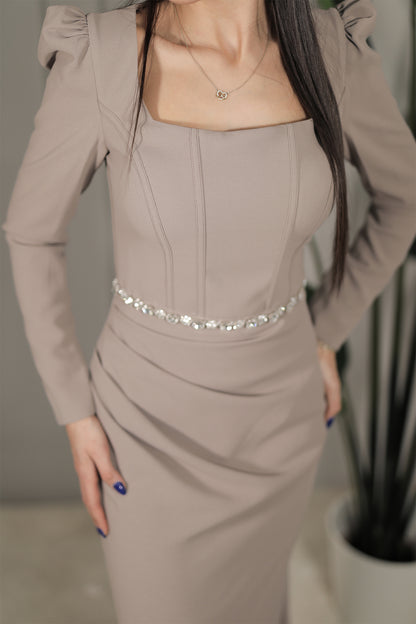 Beliz Dress - Beige
