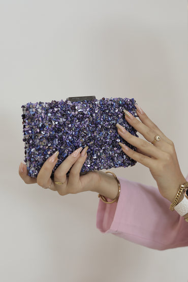 Lila Glanzvoller Handtasche