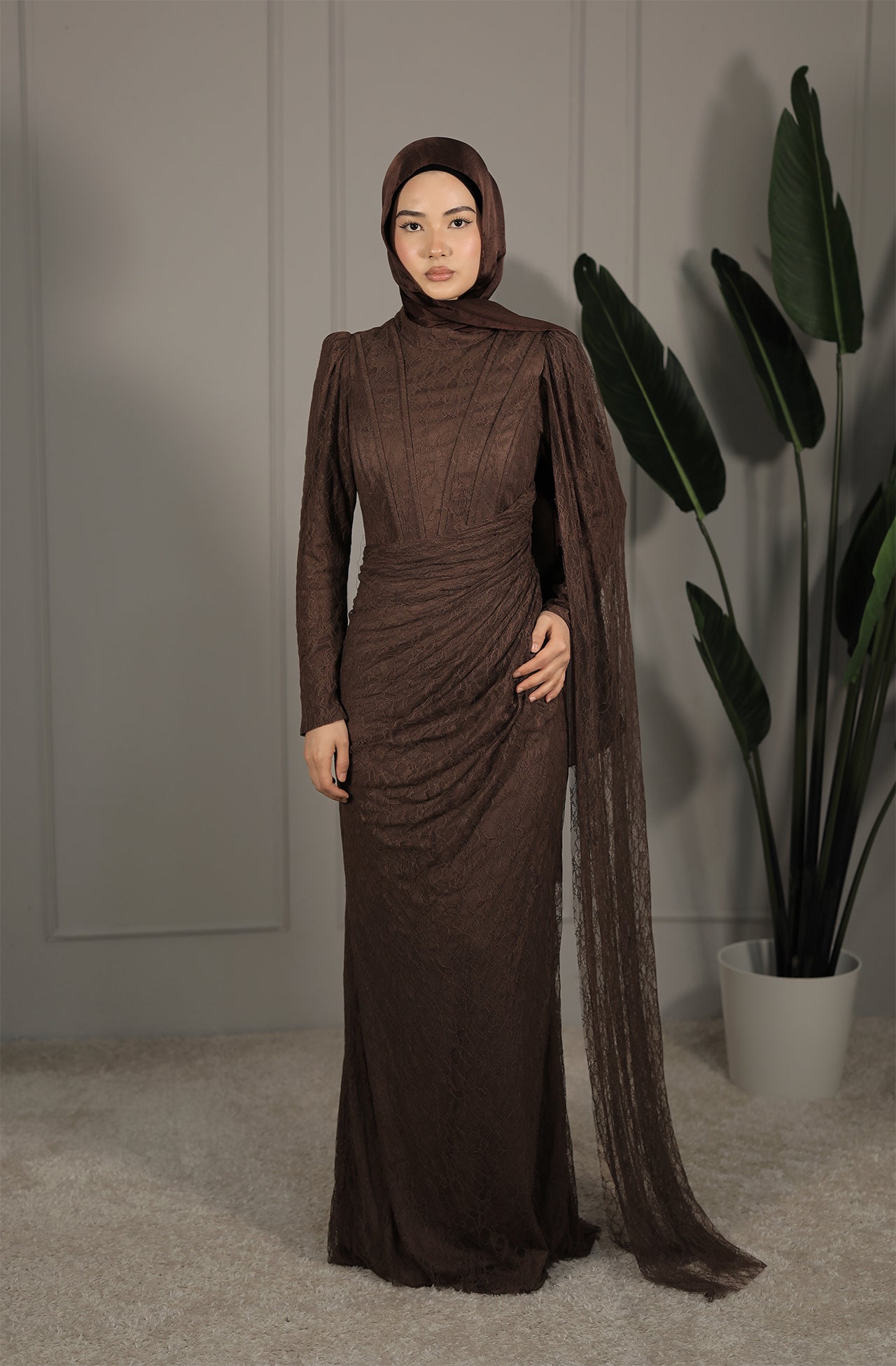 Hiba Dress - Braun