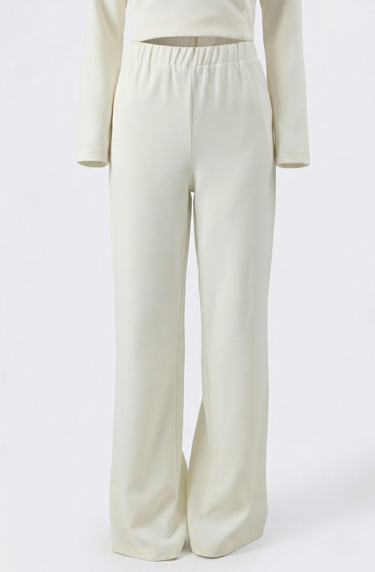 Cremefarbene Stoffhose für Damen – Eleganz & Komfort