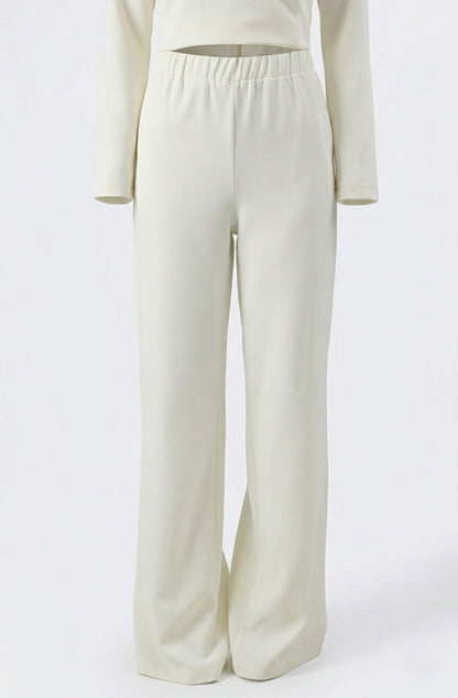 Cremefarbene Stoffhose für Damen – Eleganz & Komfort