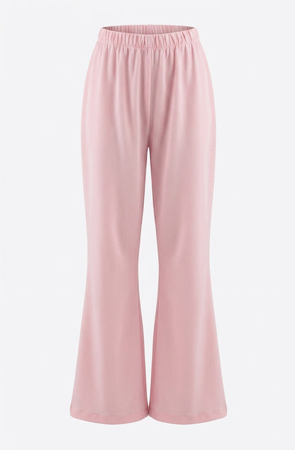 Elegante Schlaghose mit Elastischem Bund in Rosa