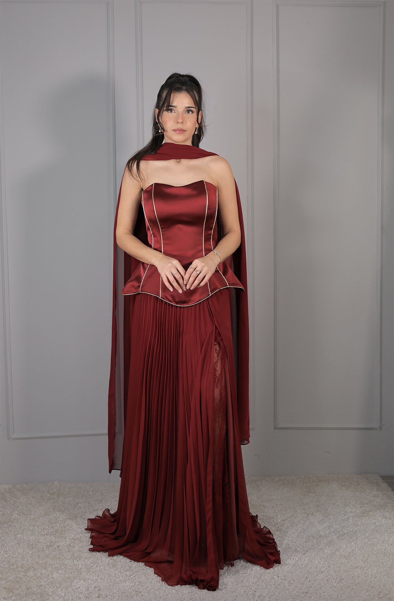 Misa Dress - Weinrot