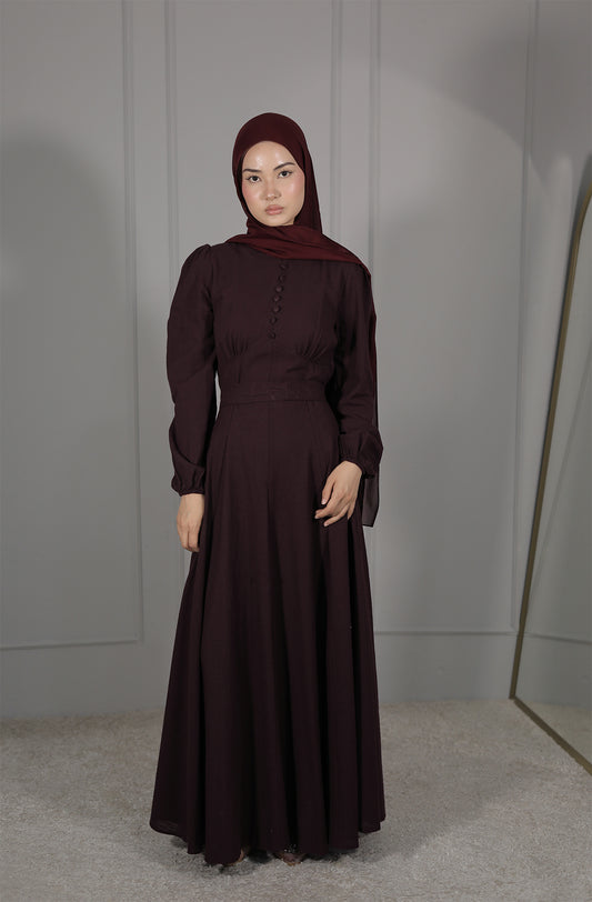 Elegantes Maxikleid in Pflaume – Zeitlose Eleganz mit femininer Silhouette