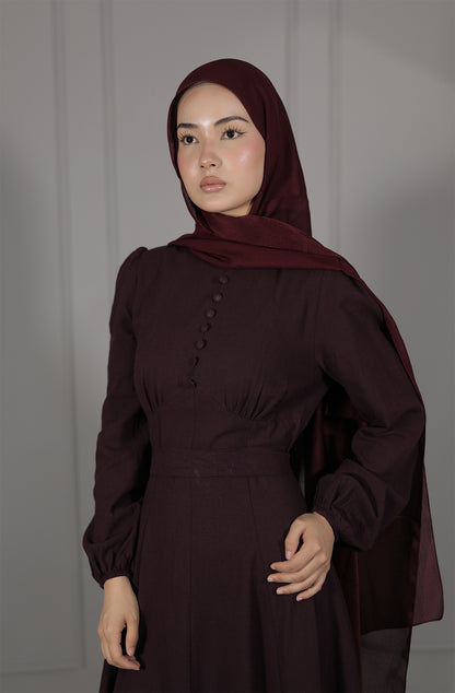 Elegantes Maxikleid in Pflaume – Zeitlose Eleganz mit femininer Silhouette