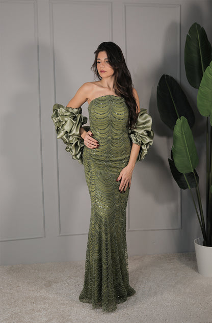 Nehir Dress - Olivgrün