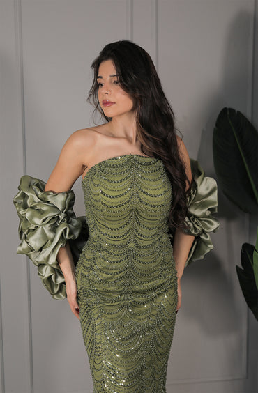 Nehir Dress - Olivgrün