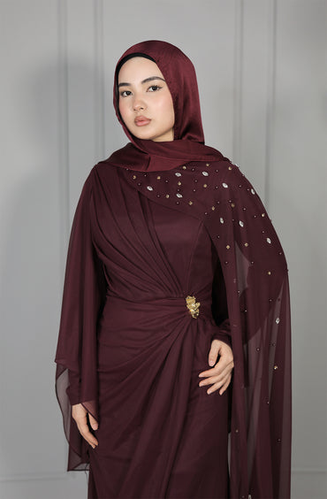 Nejla Dress - Weinrot