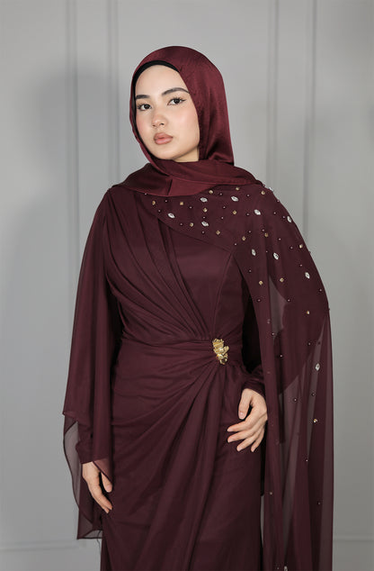 Nejla Dress - Weinrot