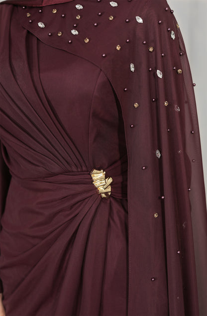 Nejla Dress - Weinrot