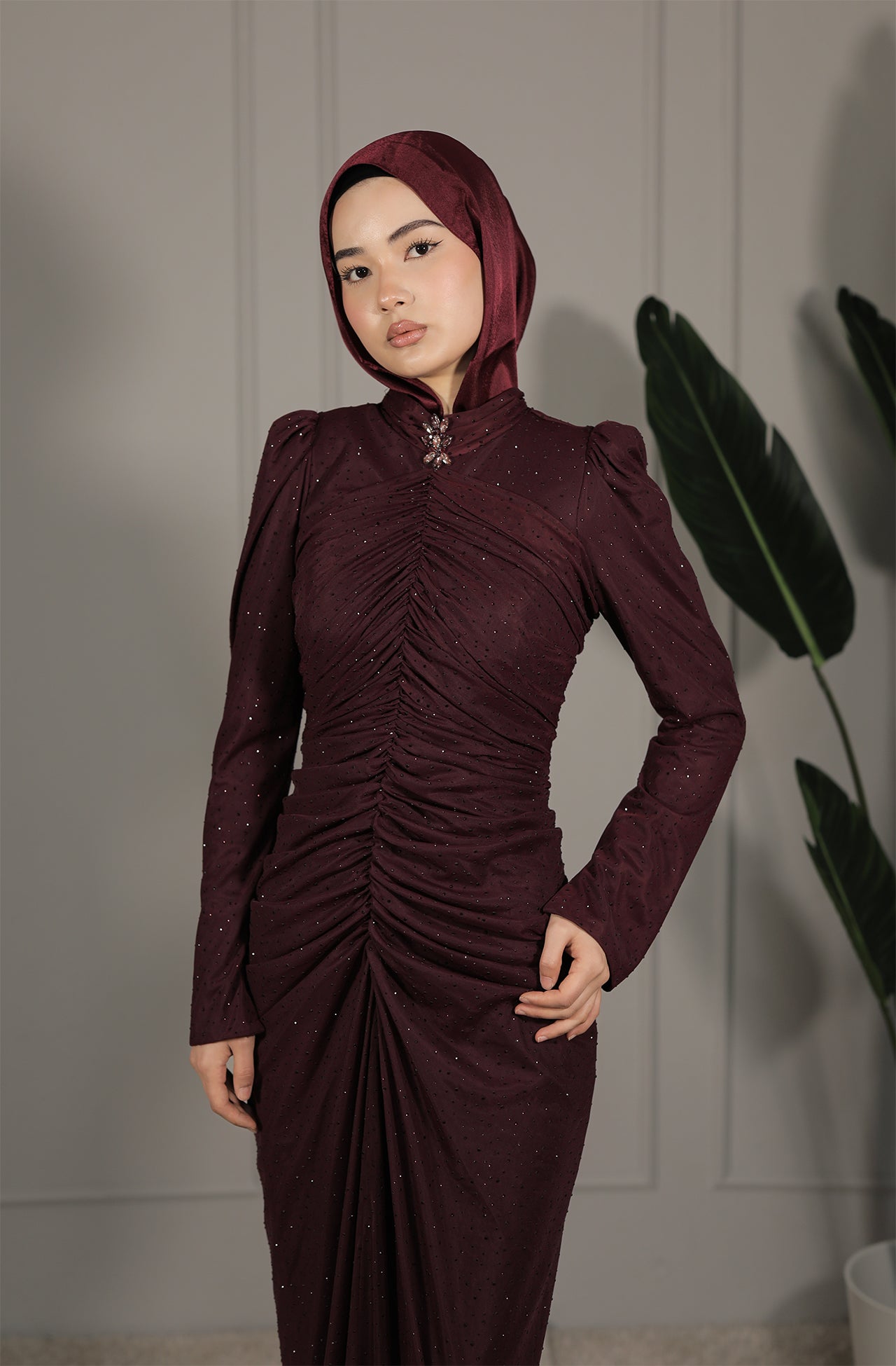 Rima Dress - Bordeaux