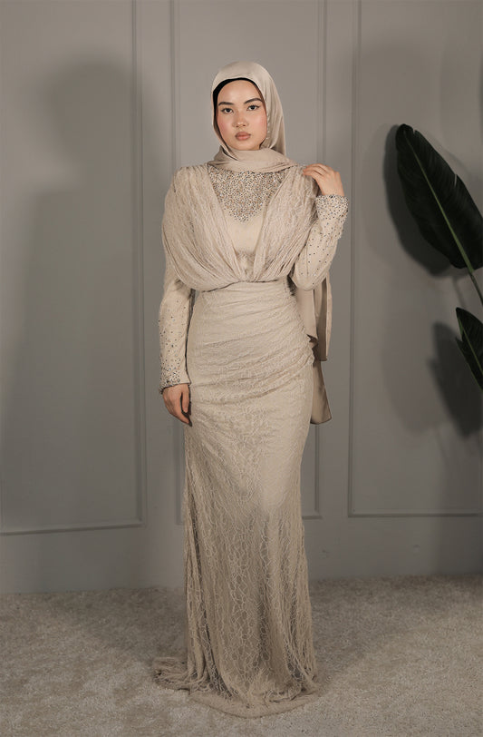 Saye Dress - Steinfarbe
