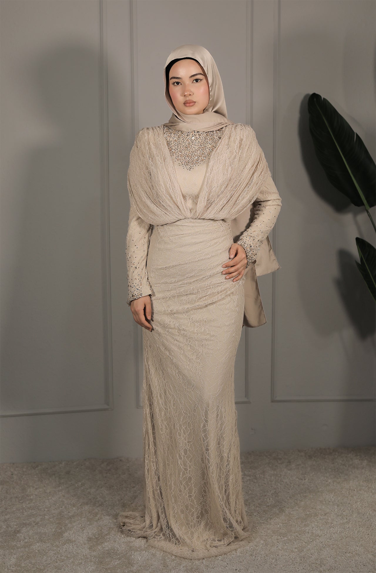 Saye Dress - Steinfarbe