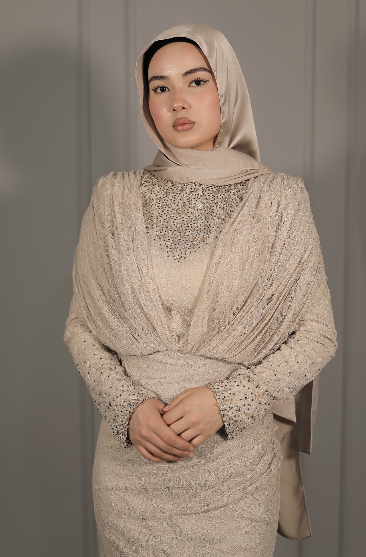 Saye Dress - Steinfarbe