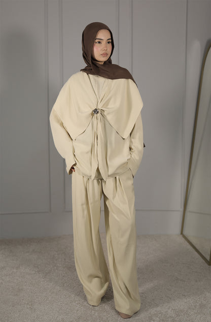 Oversize Zweiteiler-Set in Creme – Modern, Komfortabel & Stilvoll