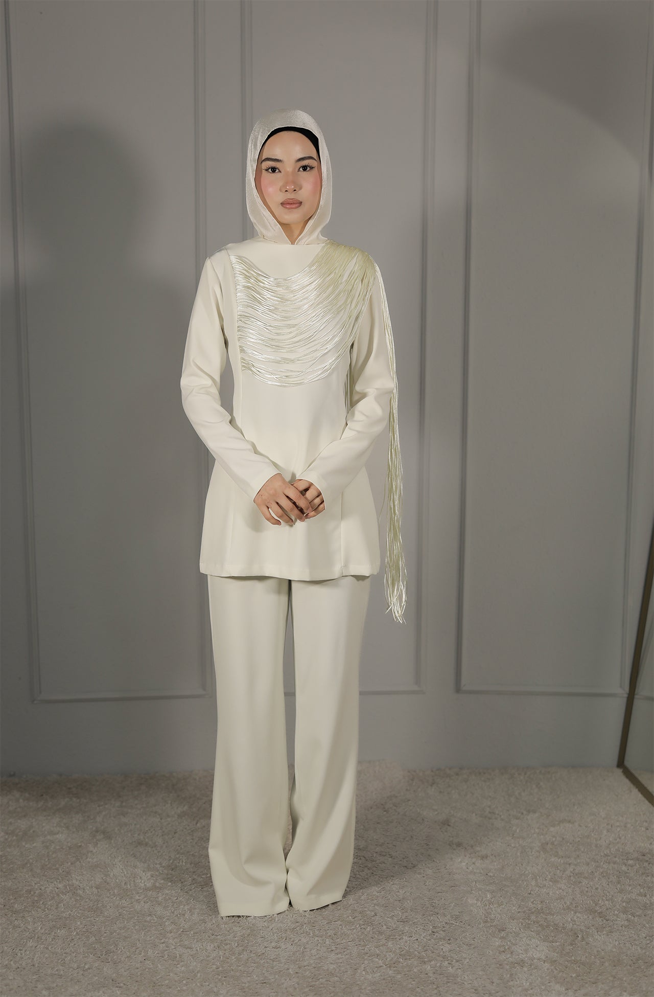 Elegante Damen Tunika in Creme – Modest Fashion Set
