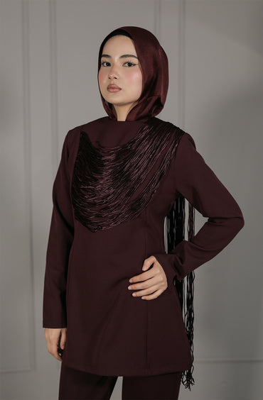 Elegantes Damen Set in Pflaume – Modest Fashion