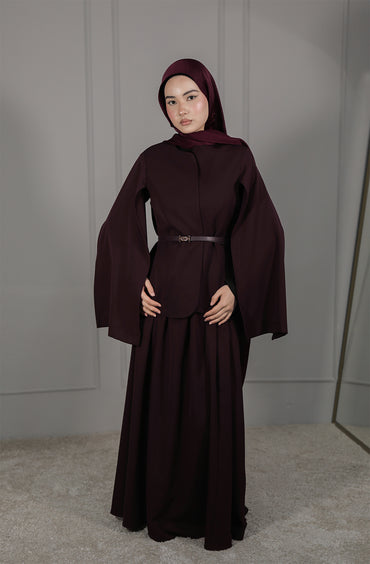 Elegante ärmellose Tunika mit Schulterdetail in Pflaume