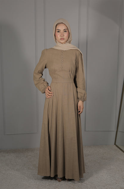 Elegantes Maxikleid in Taupe – Zeitlose Eleganz für jeden Anlass