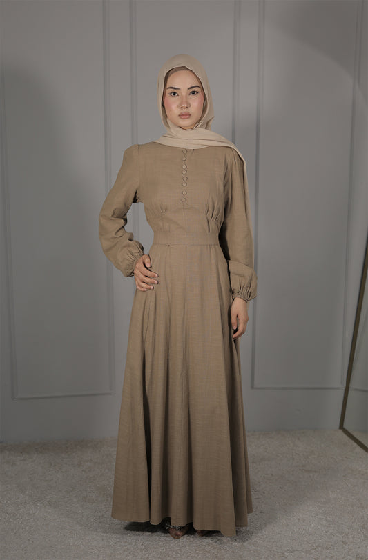 Elegantes Maxikleid in Taupe – Zeitlose Eleganz für jeden Anlass